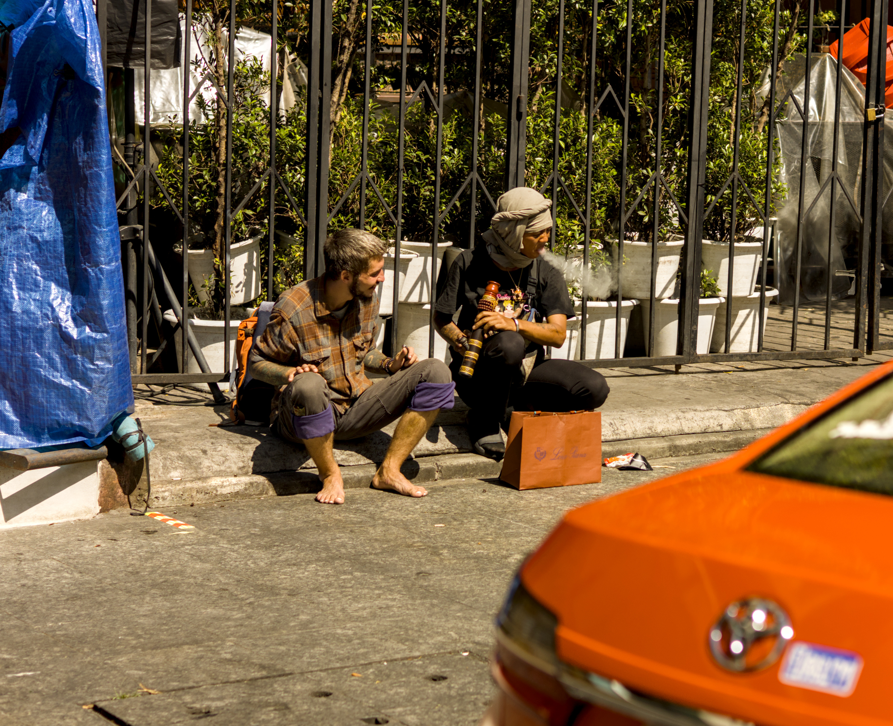 Sidewalk encounter
